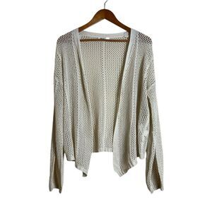 Cupshe cream crochet open cardigan. Size small‎